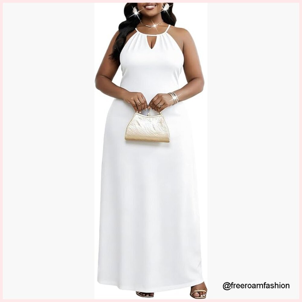 Maxi Dress with Pockets, Spaghetti Strap, Casual Beach Wear, Polyester Spandex